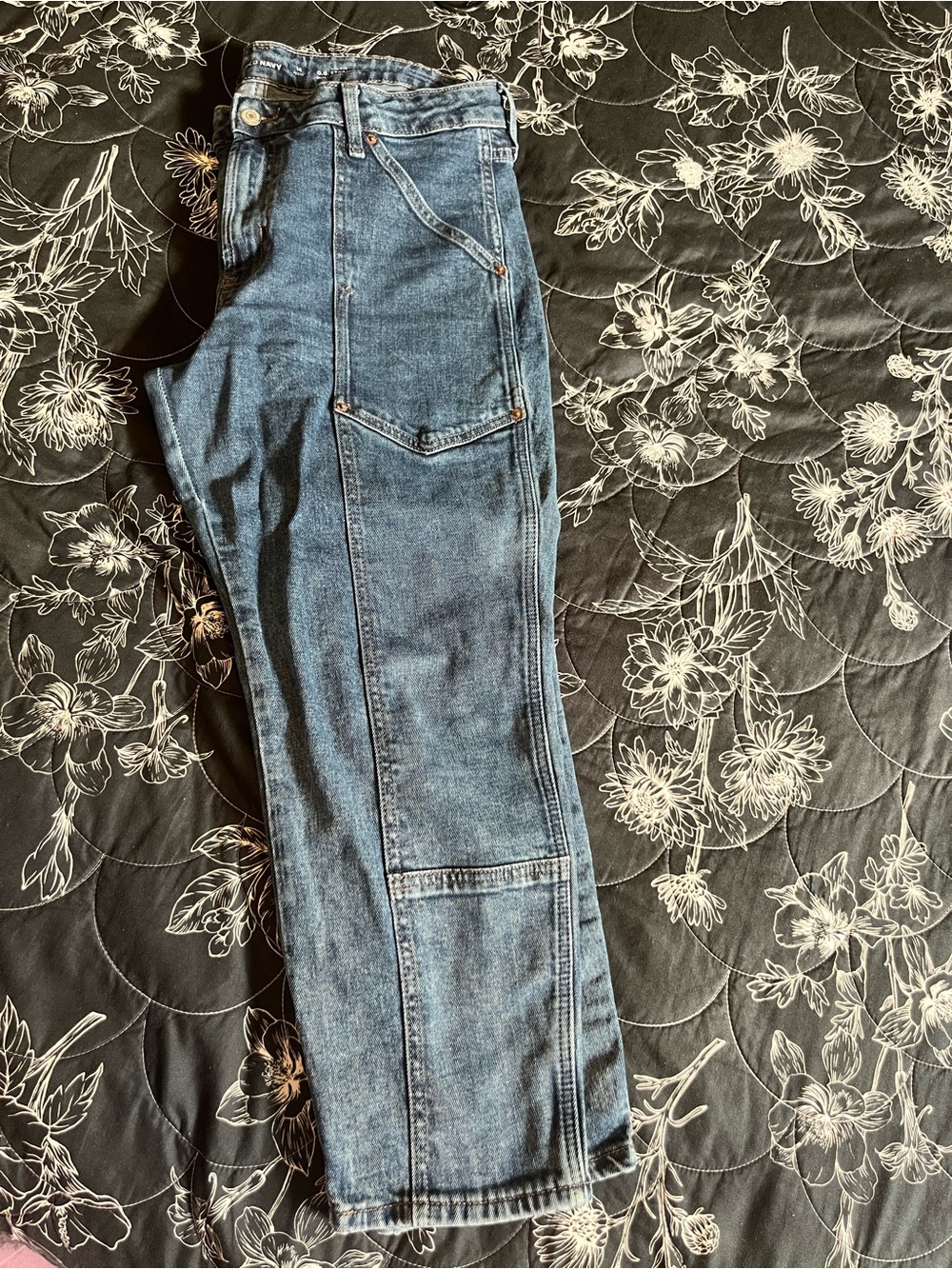 Old Navy Women's Dark Blue Cropped Straight-Leg Jeans